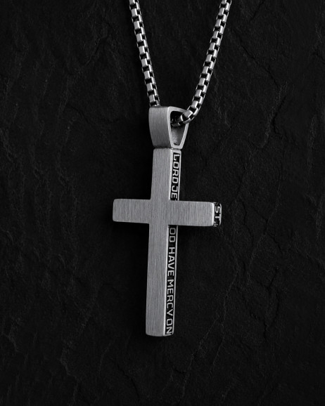 Srebrny krzyż JESUS PRAYER
