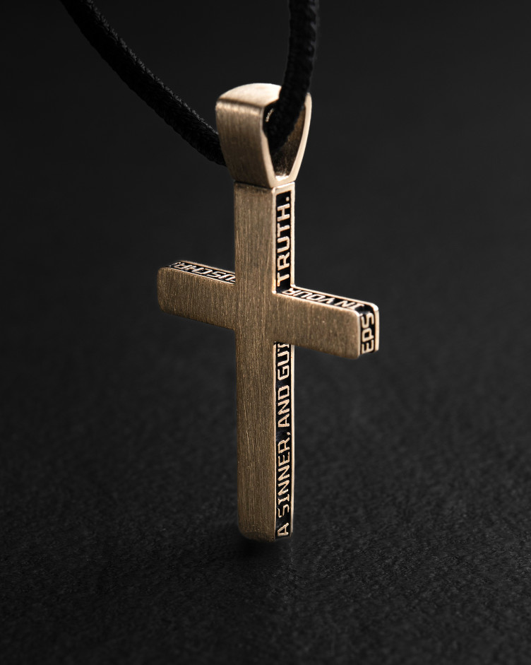Krzyż JESUS PRAYER (żółte złoto) 7