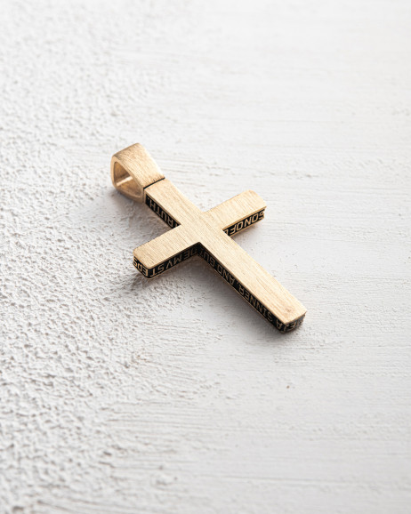Krzyż JESUS PRAYER (żółte złoto) 2