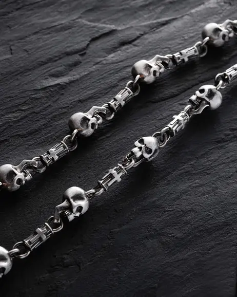 Srebrny łańcuszek MEMENTO MORI 3