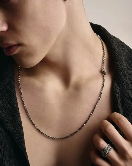 Srebrny łańcuszek SKULL 2