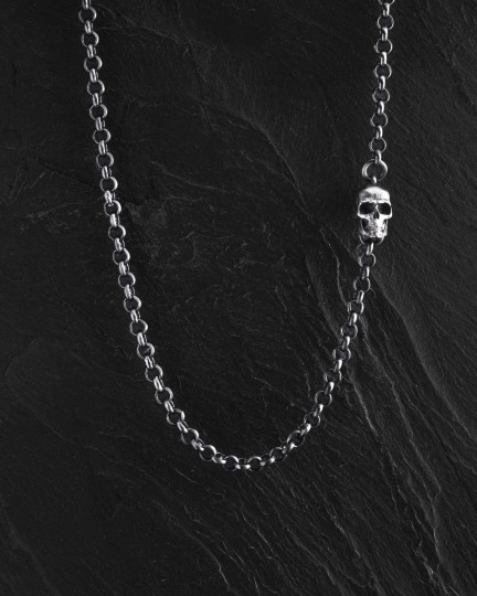 Srebrny łańcuszek SKULL - 3399