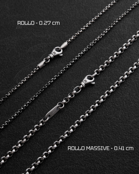 Srebrny łańcuszek - splot ROLLO 3