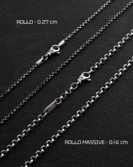 Srebrny łańcuszek - splot ROLLO 3
