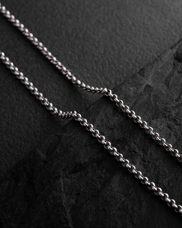 Srebrny łańcuszek - splot ROLLO 7