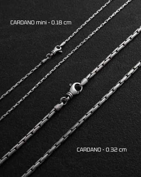 Srebrny łańcuszek – splot CARDANO mini 3