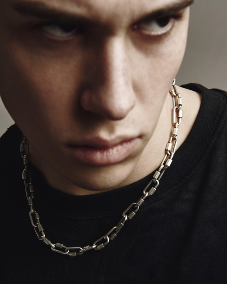 Srebrny łańcuszek KARABIN 2