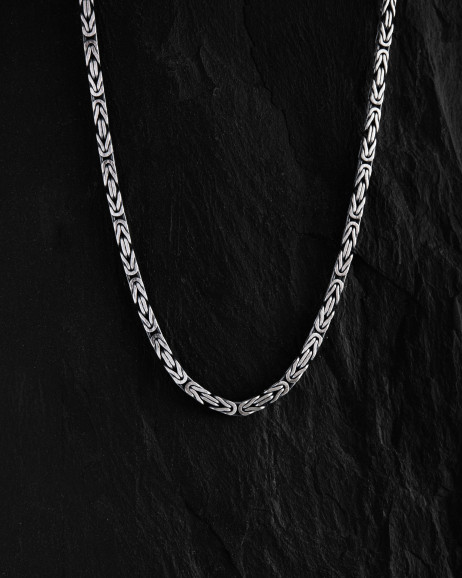 Srebrny łańcuszek - splot BYZANTINE 2