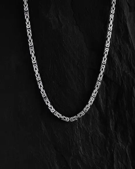 Srebrny łańcuszek - splot BYZANTINE 2