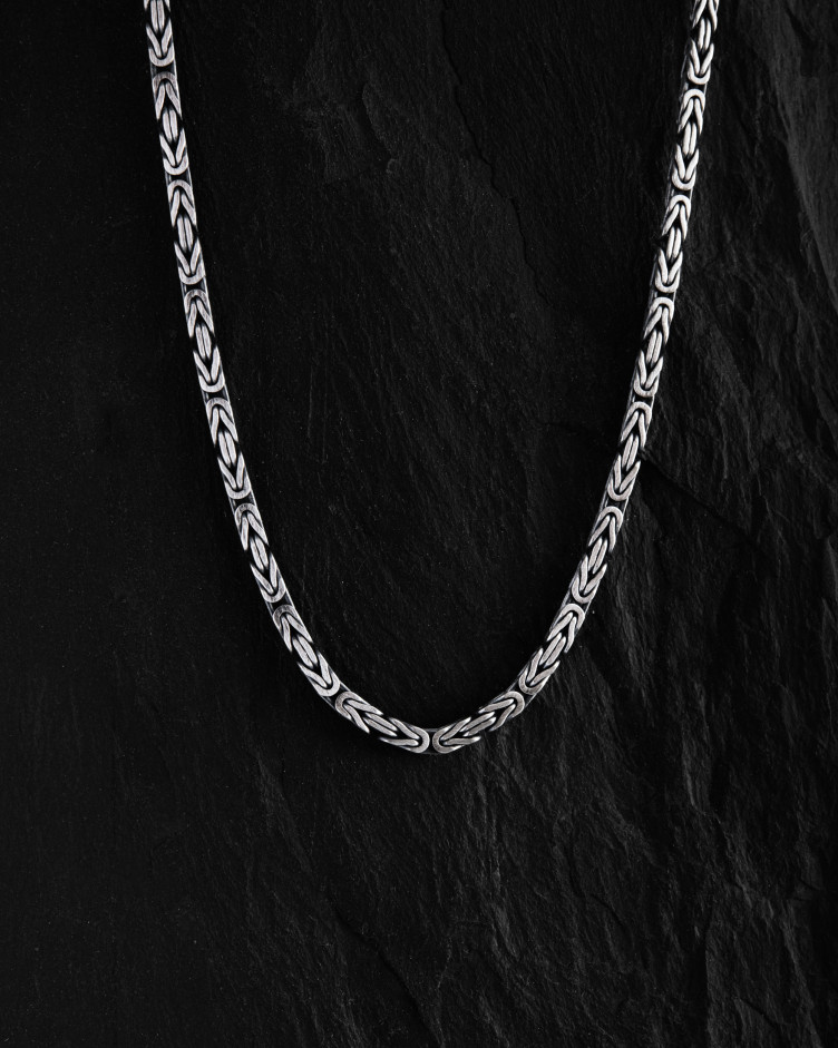 Srebrny łańcuszek - splot BYZANTINE 2