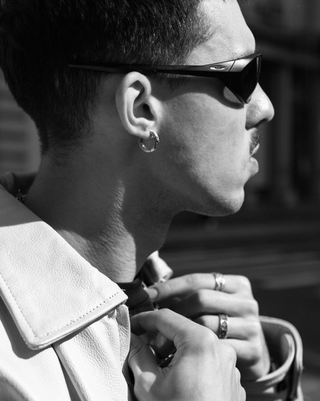 Srebrny kolczyk - kółko KLETTUR 14