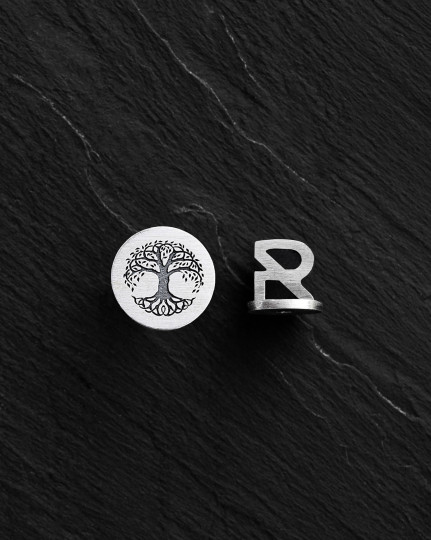 Srebrny kolczyk wkrętka TREE OF LIFE - 3249