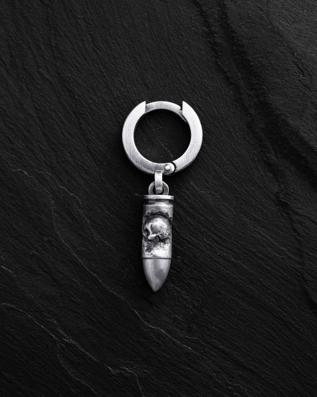 Srebrny mono - kolczyk BULLET. MEMENTO MORI