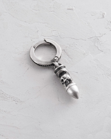 Srebrny mono - kolczyk BULLET. MEMENTO MORI 3