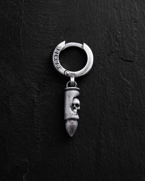 Srebrny mono - kolczyk BULLET. MEMENTO MORI 3