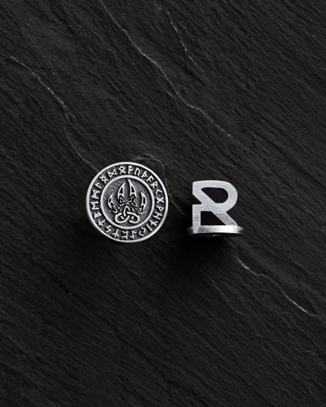 Srebrny mono - kolczyk BEAR'S PAW. RUNES