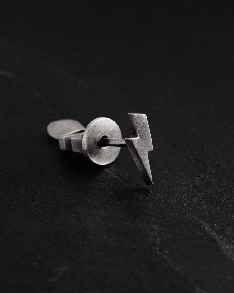 Srebrny mono - kolczyk LIGHTNING 2