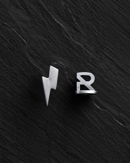 Srebrny kolczyk wkrętka LIGHTNING - 3579
