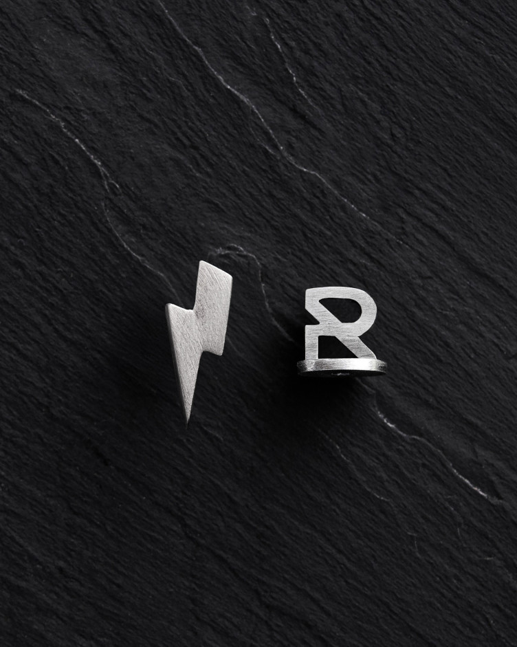 Srebrny mono - kolczyk LIGHTNING