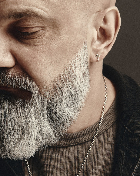 Srebrny kolczyk wkrętka CROCETTA 2