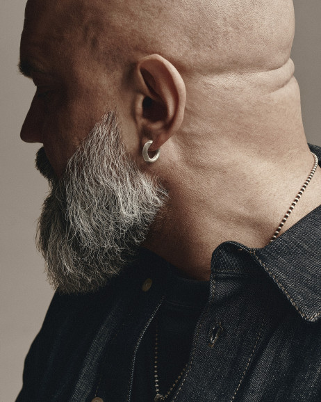  Srebrny kolczyk koło MIRROR 4