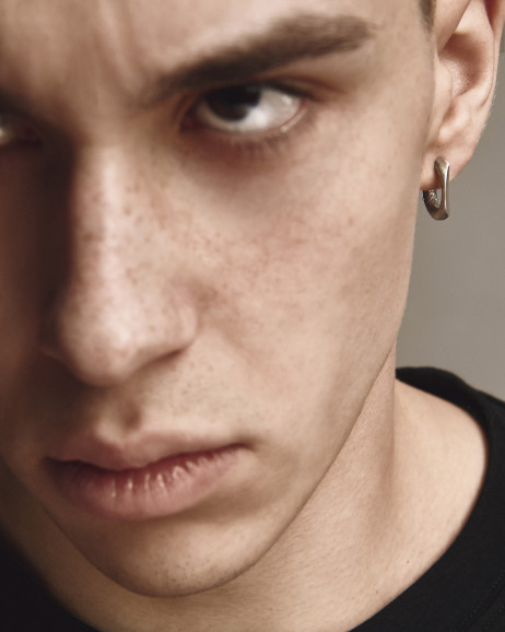  Srebrny kolczyk - kółko MIRROR 3