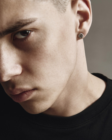 Srebrny mono - kolczyk MOON 4