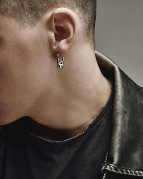 Srebrny mono - kolczyk REYTEL 2