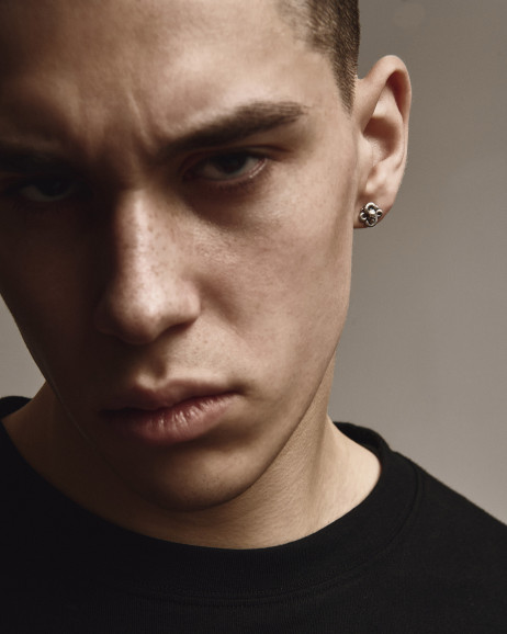 Srebrny mono - kolczyk MORTE SERPENS 2