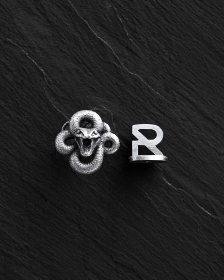 Srebrny mono - kolczyk SERPENS