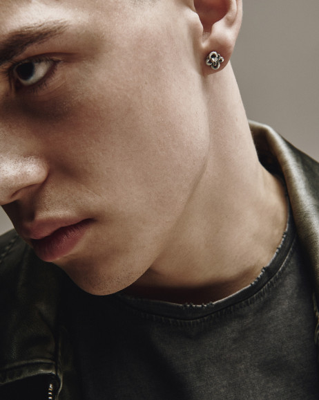 Srebrny mono - kolczyk SERPENS 2