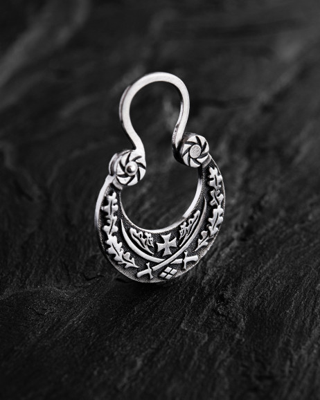 Srebrny mono - kolczyk SZABLE