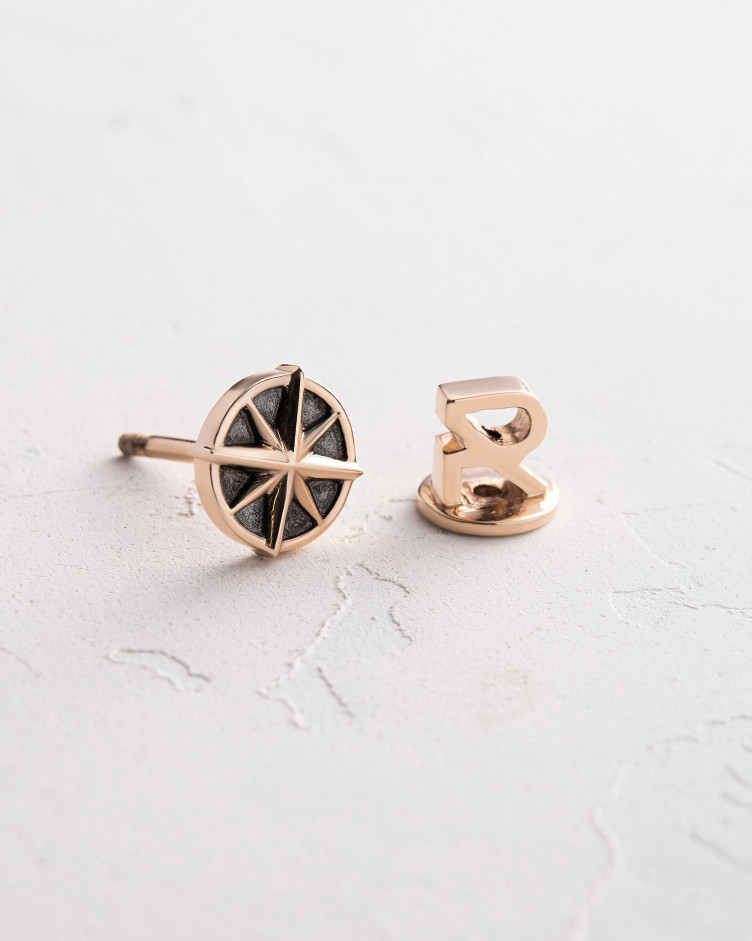 Kolczyk wkrętka COMPASS (żółte złoto) 6