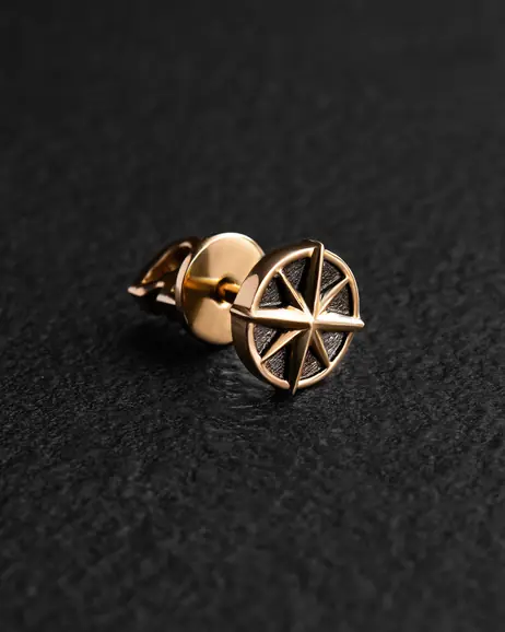 Kolczyk wkrętka COMPASS (żółte złoto) 3
