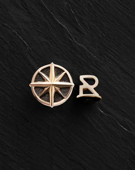 Kolczyk wkrętka COMPASS (żółte złoto)