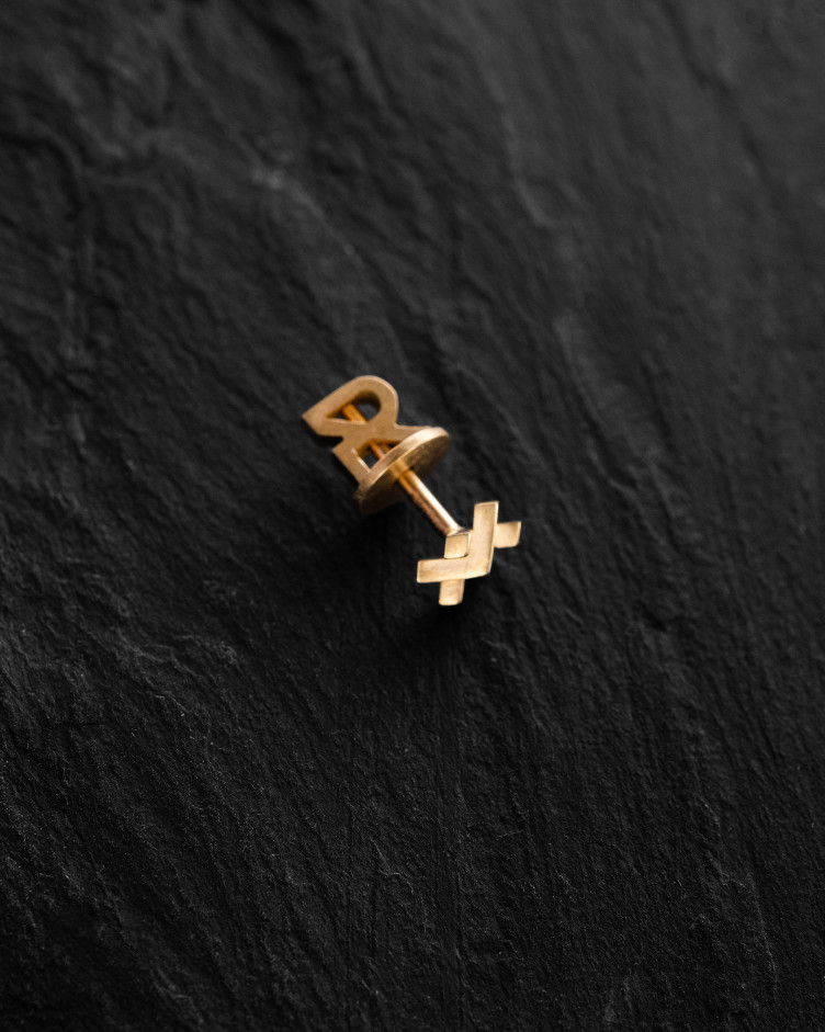 Mono-kolczyk REDEL (żółte złoto) 2