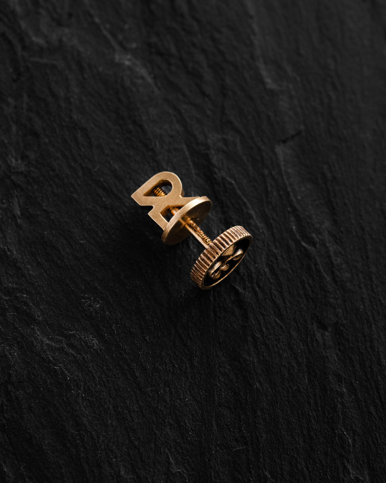 Mono-kolczyk FLEUR DE LIS (żółte złoto) 2