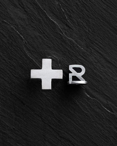 Silver single earring STAVROS