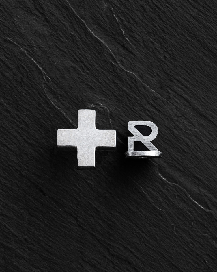 Silver single earring STAVROS