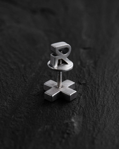 Silver single earring STAVROS 3