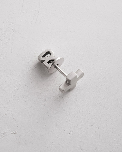 Silver single earring STAVROS 5