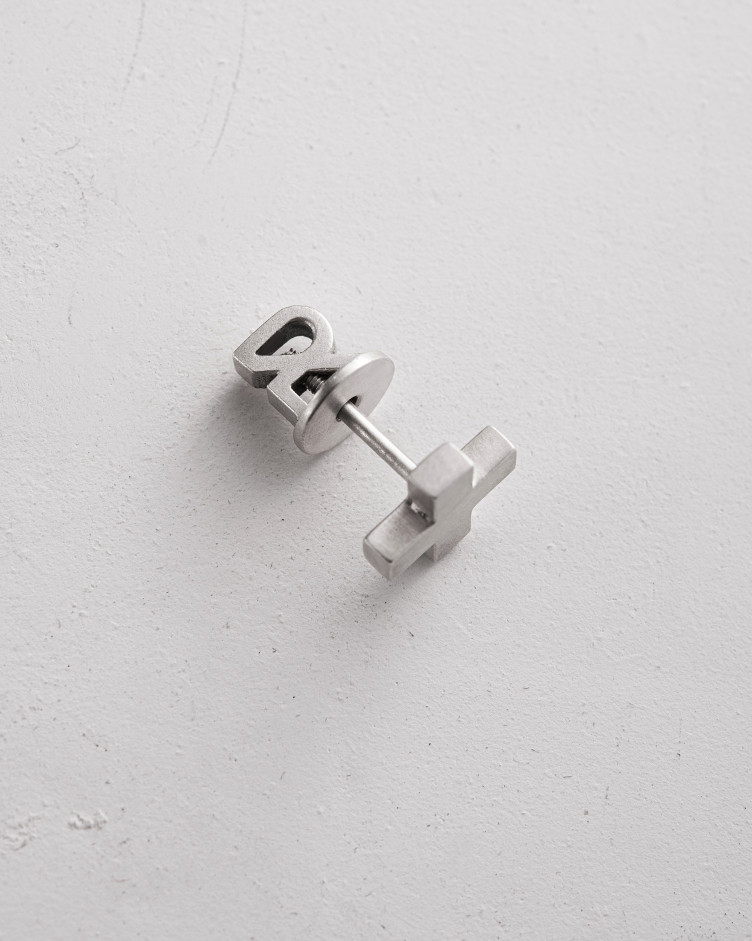 Silver single earring STAVROS 5