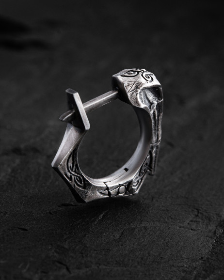 Srebrny pojedynczy kolczyk PRIMAL 4