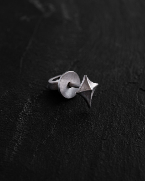 Silver single earring SPIRE 2