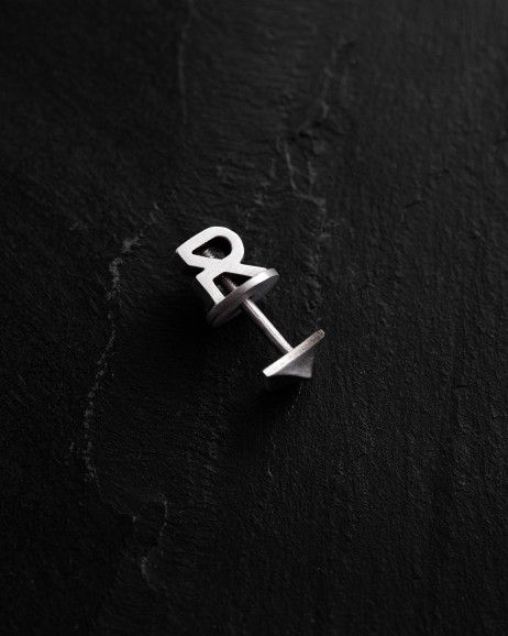 Silver single earring SPIRE 3