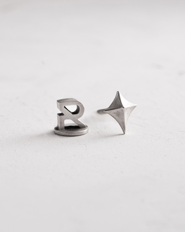 Silver single earring SPIRE 4