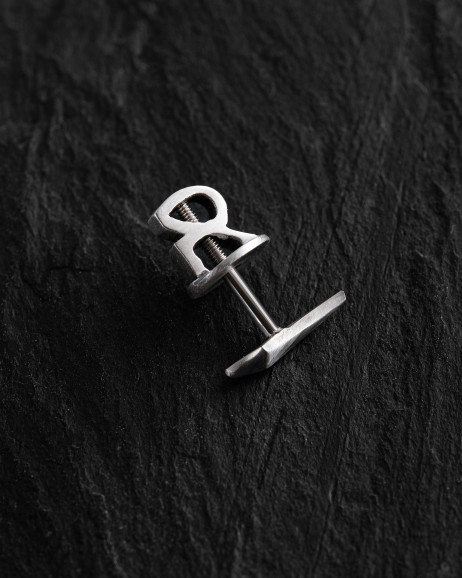 Silver single earring FANG 3