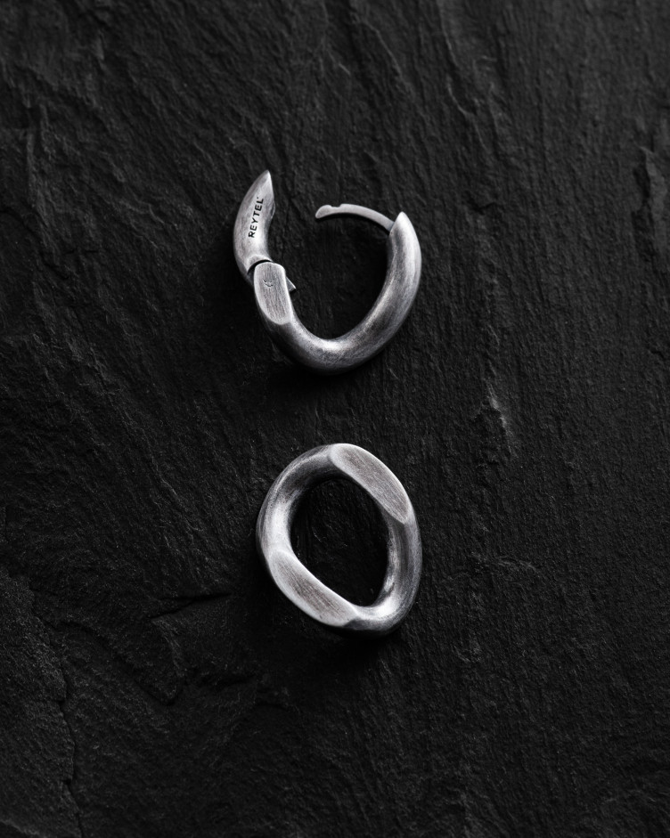 Silver monoearring DUAL 2
