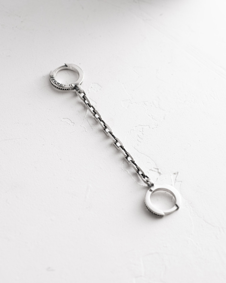 Srebrny pojedynczy kolczyk CHAIN (na dwa przekłucia) 5