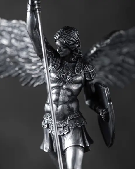 Srebrna figura ręcznie robiona ŚW. MICHAŁA ARCHANIOŁA 3